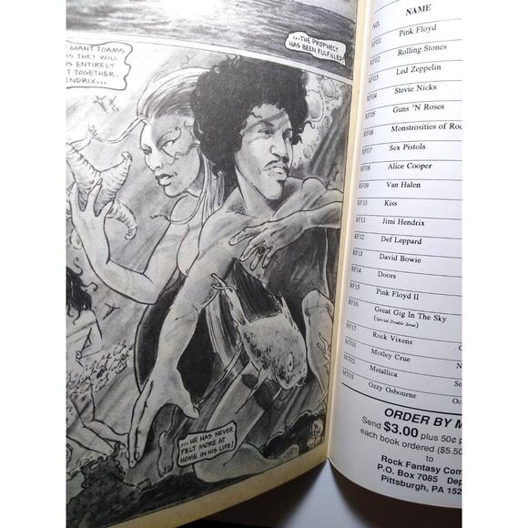 Jimi Hendrix Rock Fantasy Comic August 1990 Psychedelic Rock Artwork Vintage NOS - Picture 10 of 10